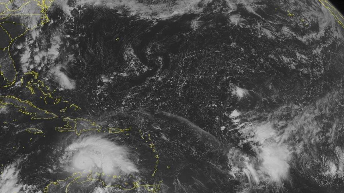 This NOAA satellite image taken Friday, Sept. 30, 2016 at 09:45 AM EDT shows Hurricane Matthew over the south central Caribbean Sea. Matthew is a very strong category 4 hurricane with maximum winds of 120 miles per hour. Matthew is moving southwest at 12 miles per hour as he continues to strengthen. A tropical wave over the south central Atlantic is moving westward with showers and thunderstorms.