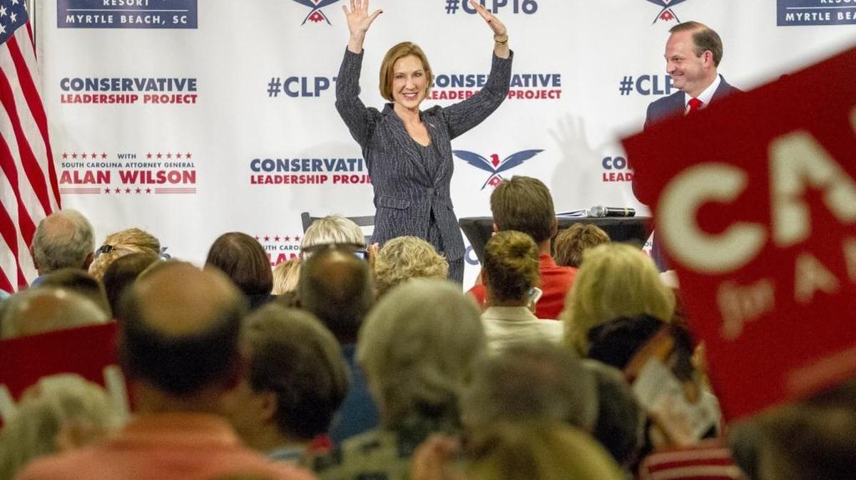 Hundreds gather to listen to Carly Fiorina at a presidential forum hosted by the Conservative Leadership Project at the Crown Reef Resort & Conference Center in September. S.C. Attorney General Alan Wilson moderated the discussion.