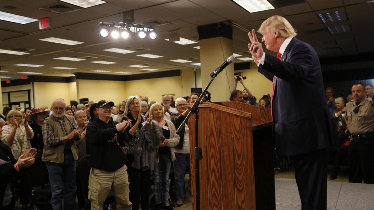 Donald Trump delivered the keynote speech at the 2015 South Carolina Tea Party Coalition Convention in Myrtle Beach.