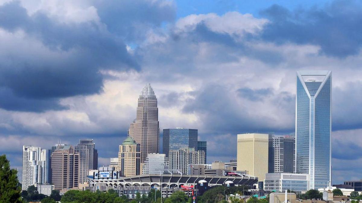 The uptown Charlotte skyline as seen from a field along Wilkinson Blvd. Todd Sumlin - tsumlin@charlotteobserver.com