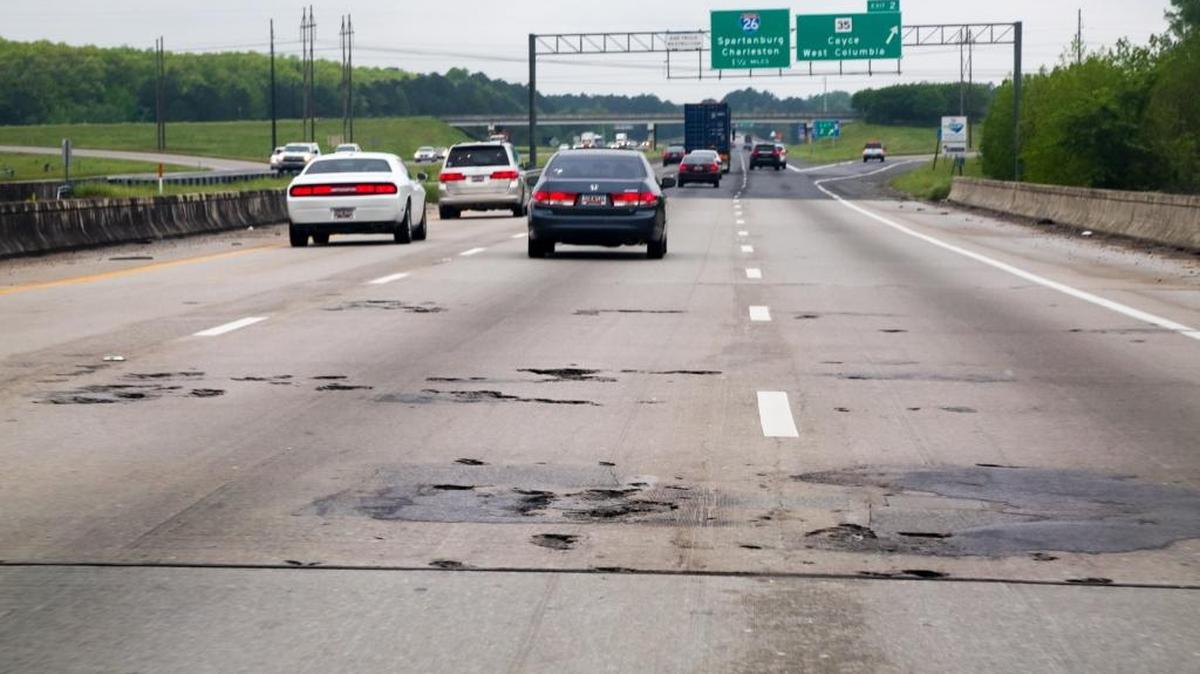 Deteriorating spots on I-77 in Lexington county.