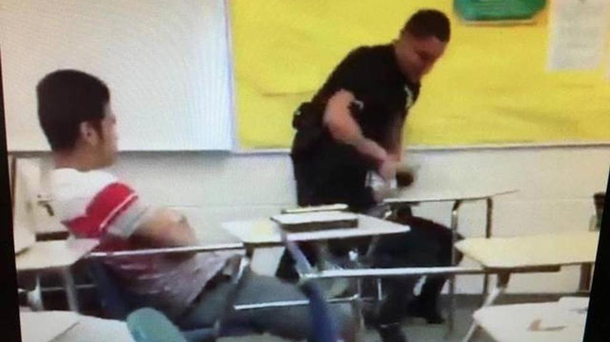 A Richland County deputy serving as a school resource officer was fired last year after he picked up a student and tossed her across a classroom at Spring Valley High School.