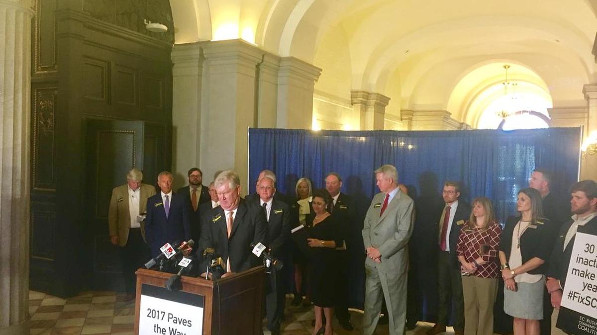 S.C. business leaders gathered at the State House on Tuesday to rail against the state’s crumbling roads system and call on lawmakers to pass a gas tax.