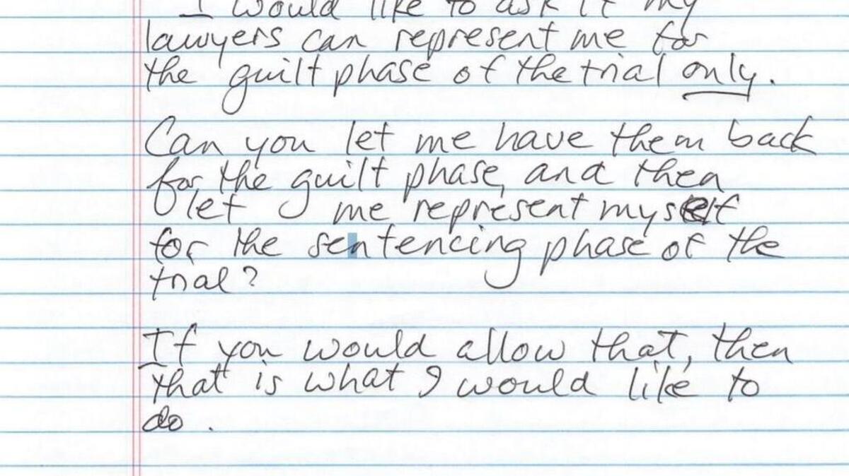 Dylann Roof’s motion requesting he have his attorneys through the guilt phase of the trial submitted on Sunday.