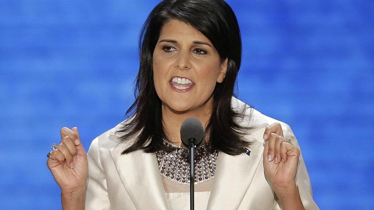 South Carolina Governor Nikki Haley addresses the Republican National Convention in Tampa, Fla., in 2012. Haley is not on a released list of speakers for the 2016 convention.