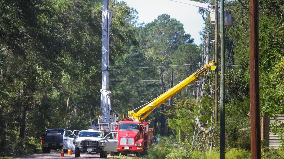 Beaufort county was hit hard by Hurricane Matthew and now beginning the recovery. Power crews work to restore electricity on Clarendon road near Seabrook.