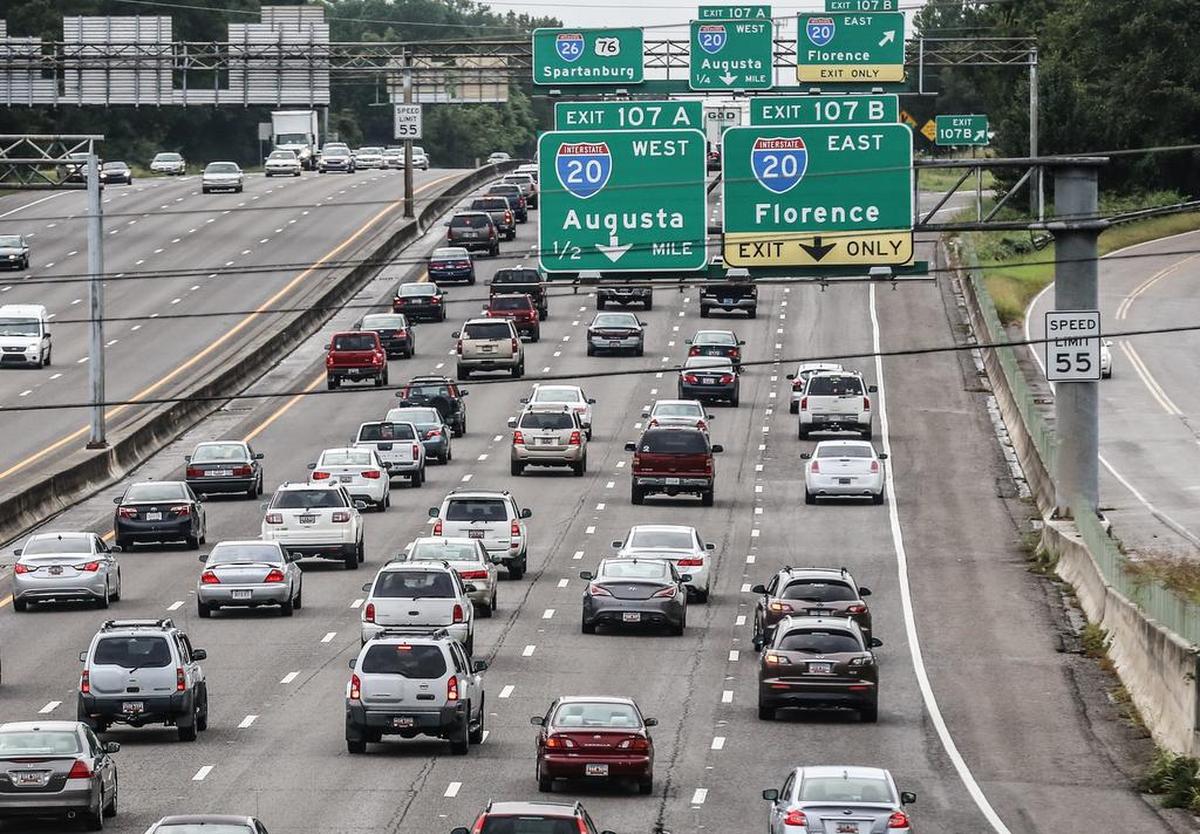 Cars try to merge on and off a portion Interstate 26 near Columbia during rush hour traffic in 2015.