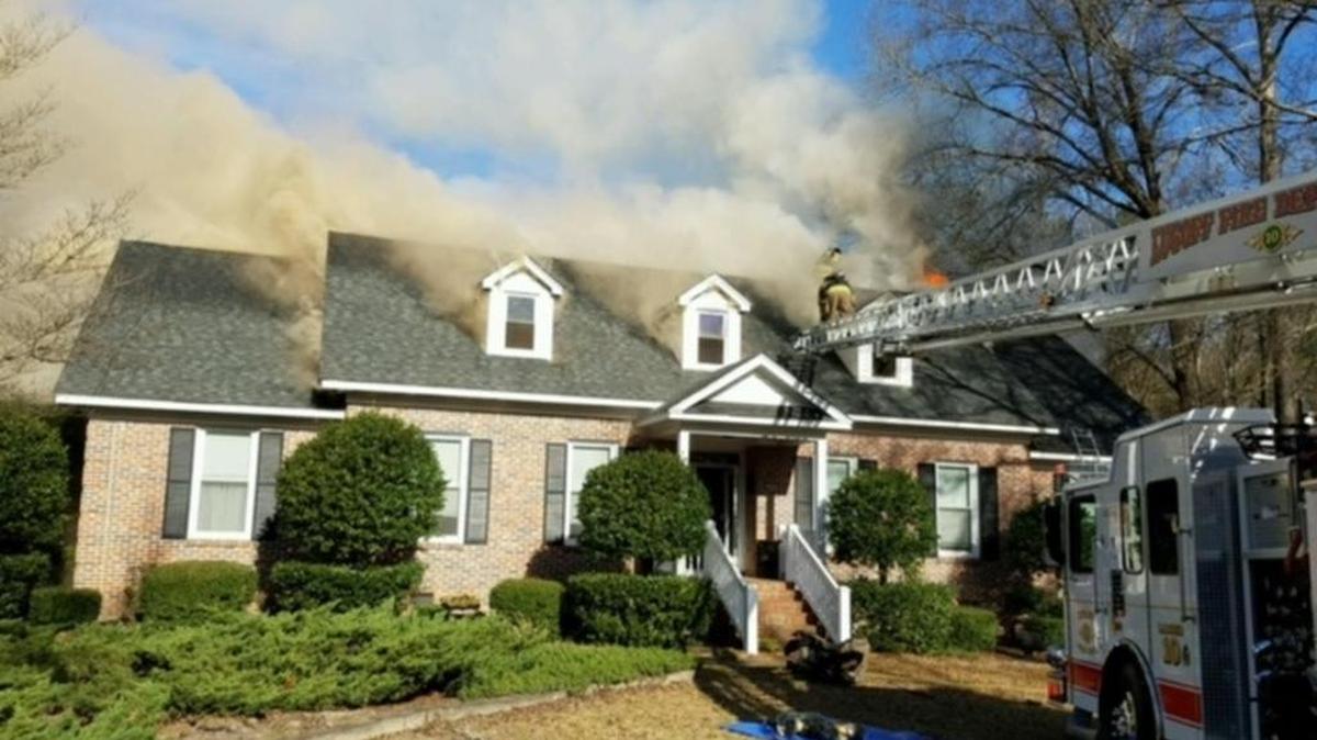Lugoff firefighters respond to a fire in the 1300 block of Longstreet Road.