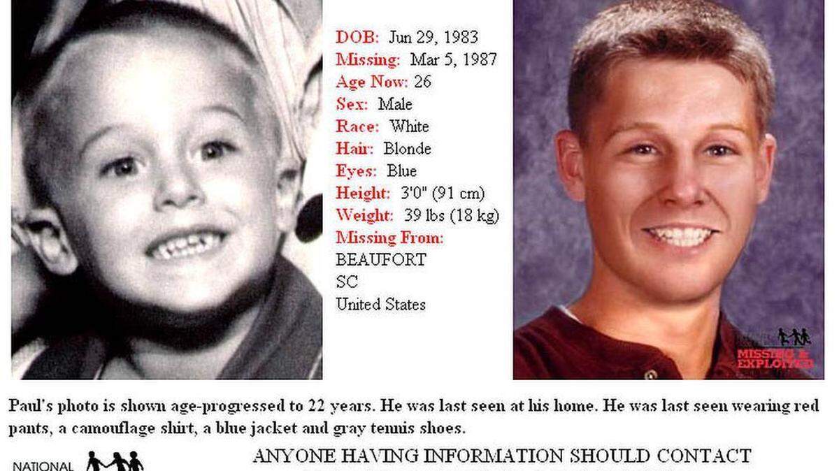 A flier published in 2009 shows what Paul Baker, missing since 1987, might look like as a young adult.