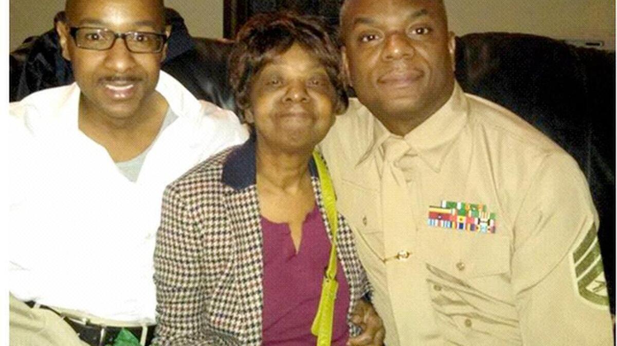 Pictured from left is Elshawn Morton, brother; Emma Morton, mother; and Staff Sgt. Stanley Morton who was riding a bicycle on S.C. 170 Friday night, May 13, 2016 and was struck and killed by three vehicles, according to the S.C. Highway Patrol