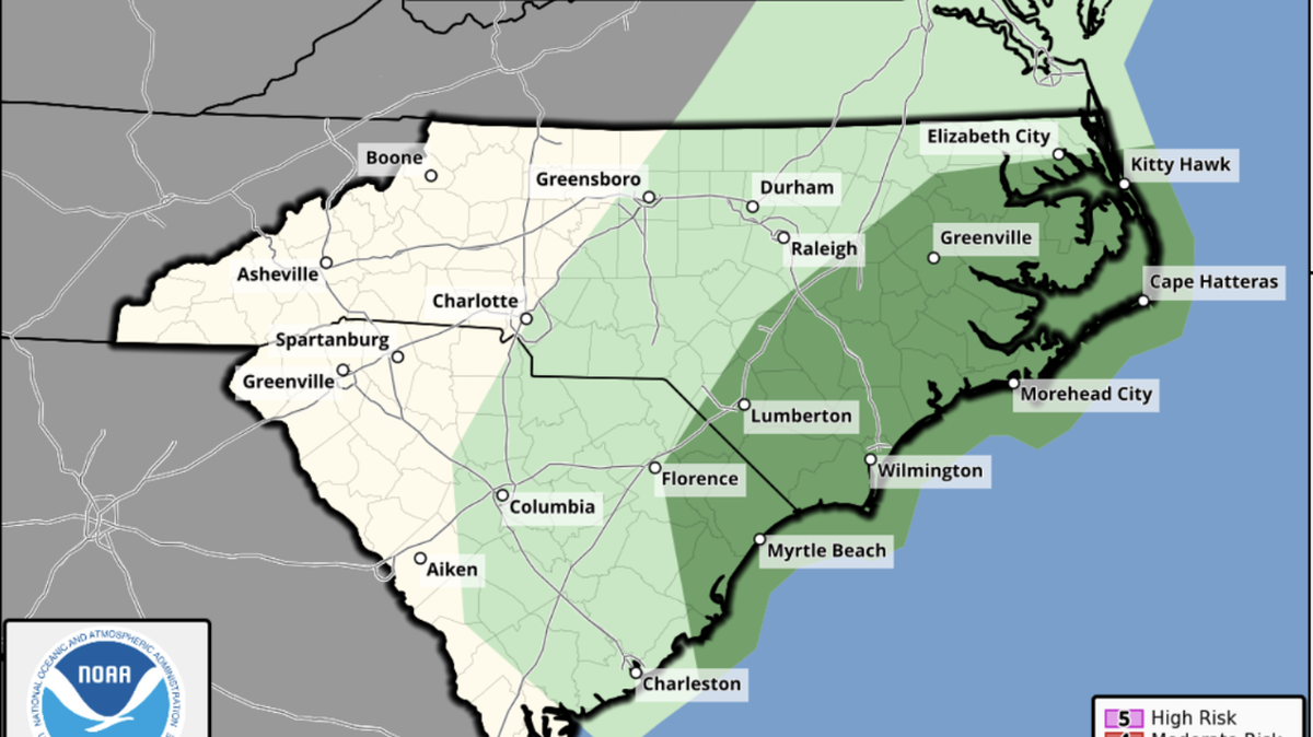 A forecast of severe weather that will affect parts of Northeast SC and Southeast NC this weekend.