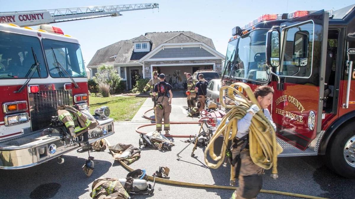 Horry County Fire Rescue responded to a fire in the attic of a house on Eagle Creek drive in the Burgess Community on April 6.
