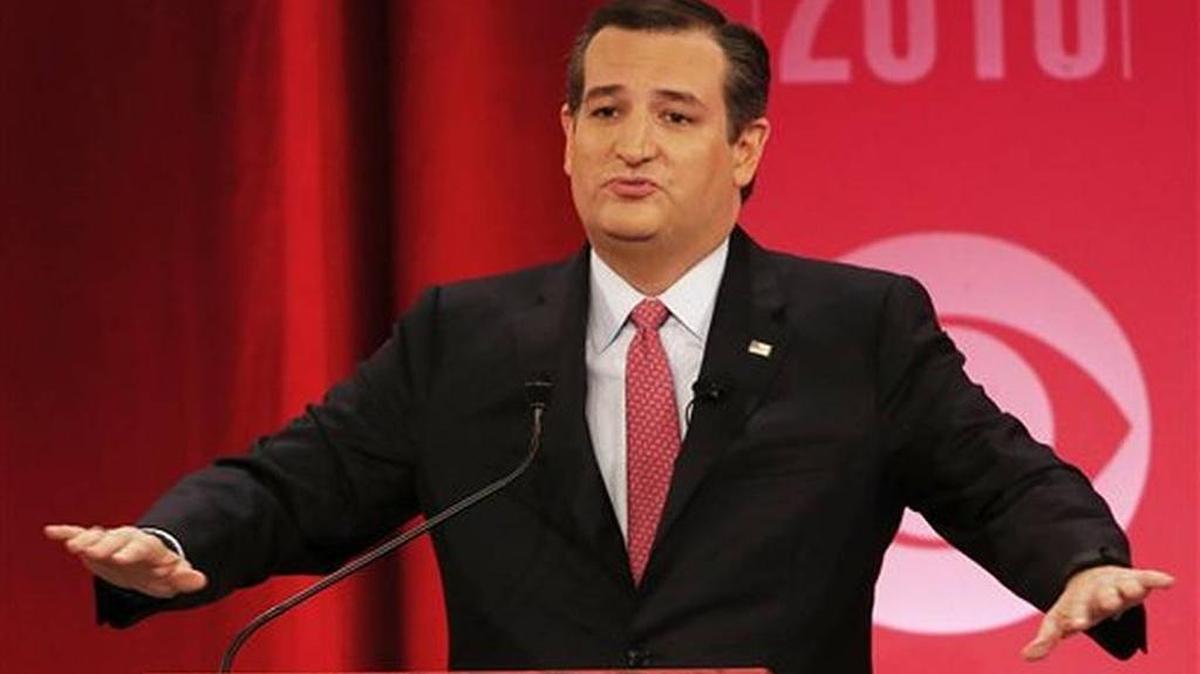 Republican presidential candidate, Sen. Ted Cruz, R-Texas, speaks during the CBS News Republican presidential debate at the Peace Center, Saturday, Feb. 13, 2016, in Greenville, S.C.
