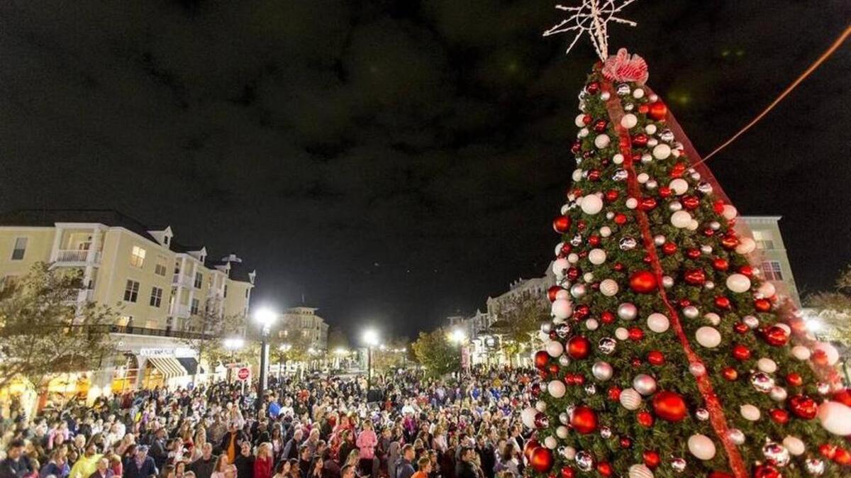 The Christmas tree lighting at The Market Common.