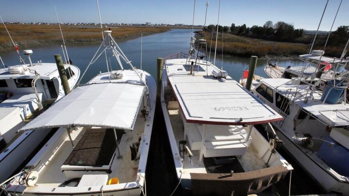 
Fishing boats docked in Murrells Inlet. 
