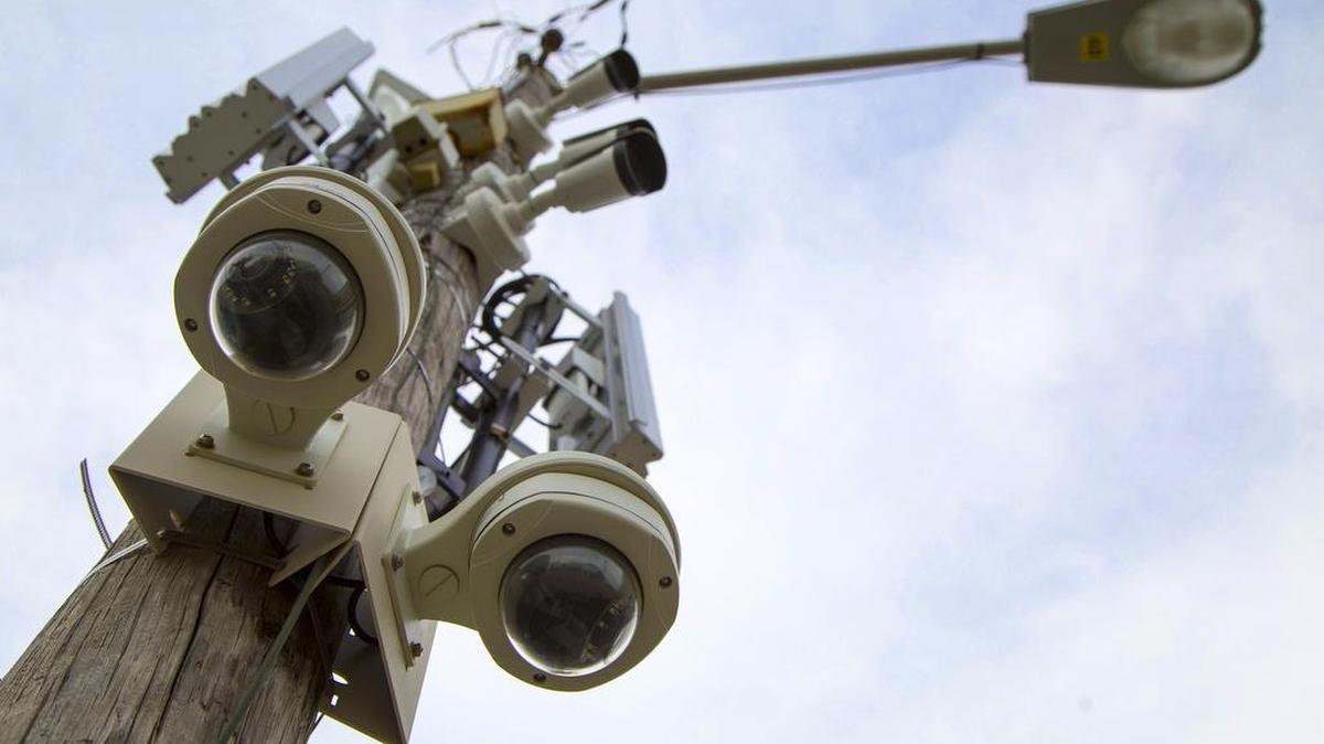 Those who believe the lie that Bill Gates has implanted microchips in the vaccine to follow them seem to have forgotten that US streets are already lined with surveillance cameras like these in Myrtle Beach, SC. On its website, the town warns visitors that it has nearly 800 surveillance cameras on streets, in parks and other public places.