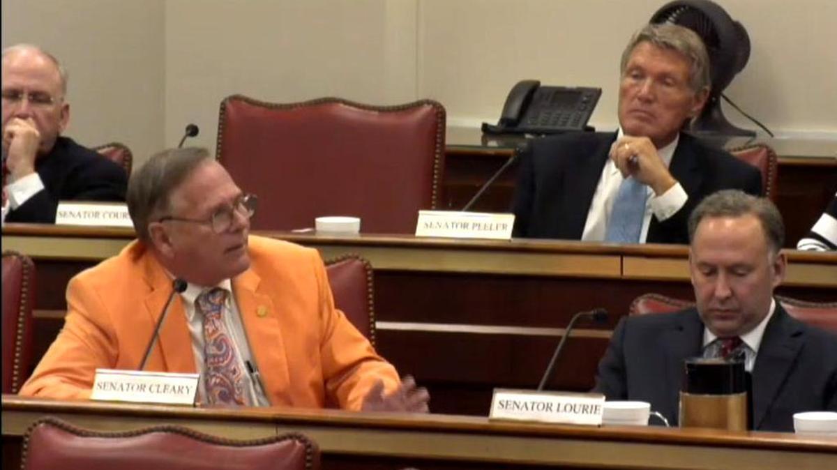 The ethics case against thenn-Sen Ray Cleary, shown here in a peach jacket, was all too familiar.