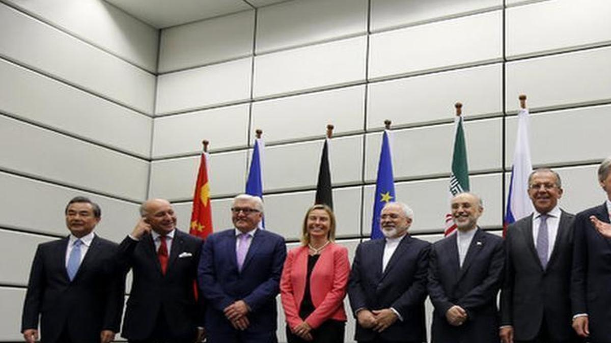 
Delegates from Iran and a group of six nations led by the United States in Vienna on Tuesday after agreeing to an accord to significantly limit Tehran’s nuclear ability.CreditPool photo by Carlos Barria
