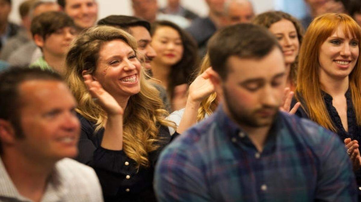 
Employees reacting to the news. The average salary at Gravity Payments had been $48,000 a year.
