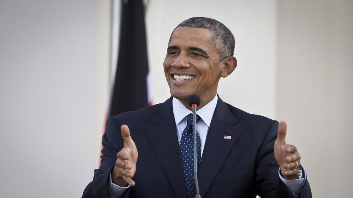 
President Barack Obama answers questions from the media, after meeting with Kenya's President Uhuru Kenyatta, at State House in Nairobi, Kenya Saturday, July 25, 2015. (AP Photo/Ben Curtis)
