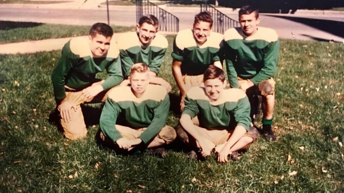 The ninth-grade St. Mary's Steelers. Halfback Bob Bestler is in the back row, second from left.