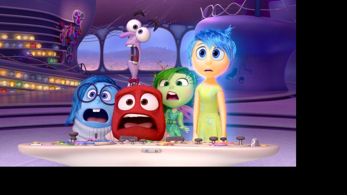 
Sadness, Fear, Anger, Disgust and Joy are characters in the mind of a child in the film “Inside Out.” 
