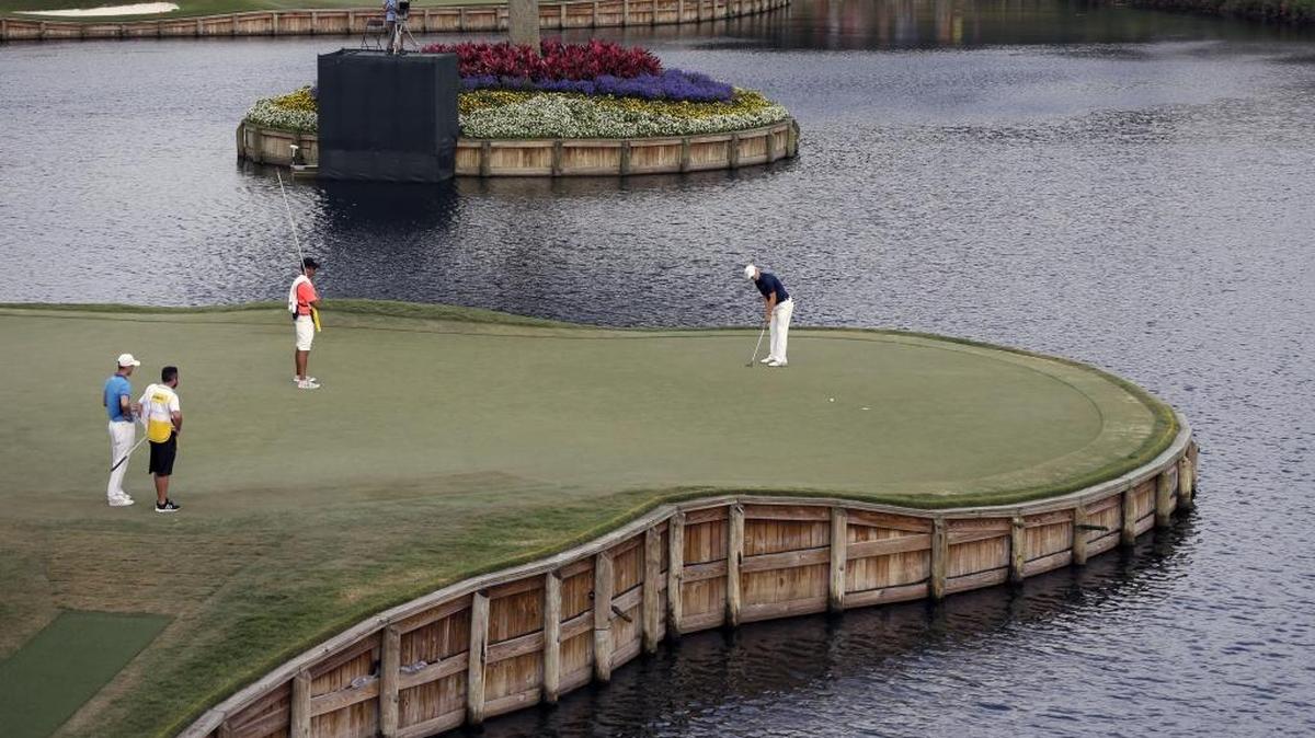 The 17th green at TPC Sawgrass, which will host The Players Championship this week.