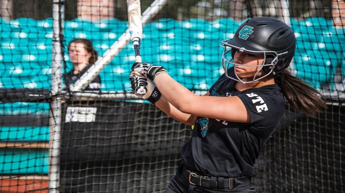 Taty Forbes during a softball practice in February 2017. She was in February named one of the 50 athletes on the 2017 USA Softball Collegiate Player of the Year Award Watch List.