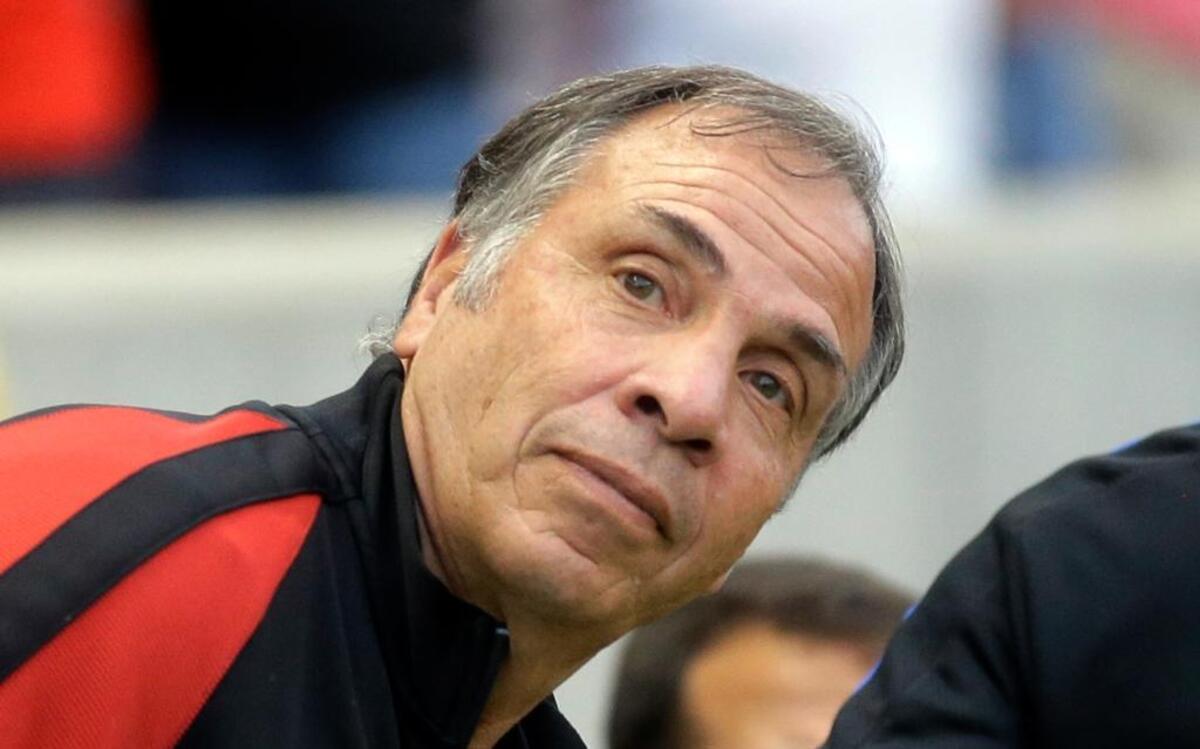 U.S. coach Bruce Arena waits for the start of the team's international friendly match against Venezuela on Saturday.