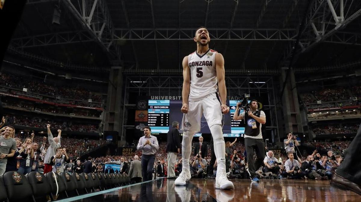 Gonzaga’s Nigel Williams-Goss celebrates after the Bulldogs’ win over South Carolina on Saturday.