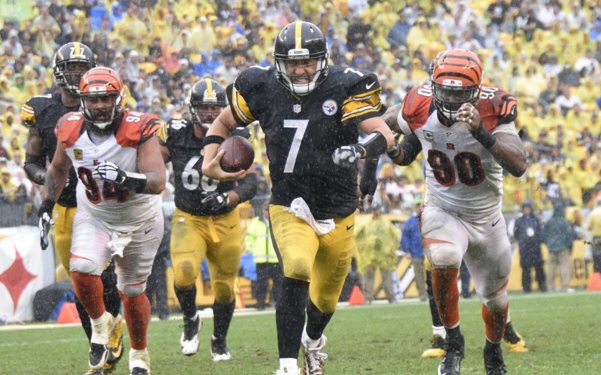 Ben Roethlisberger (7) and the Pittsburgh Steelers play the Bengals in Cincinnati on Sunday.