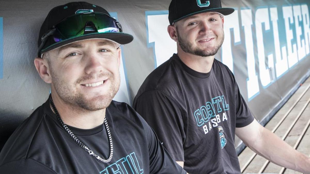 Coastal Carolina seniors Connor Owings (left) and Mike Morrison have have been best friends since they were five years old. The pair played both football and baseball together at Gilbert High School, walked on to the CCU baseball team and are now at the top of their game at Coastal Carolina University.