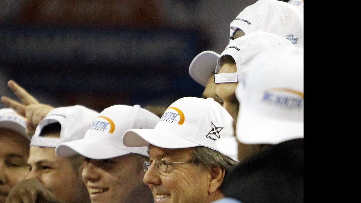 
Coastal Carolina’s Coach Cliff Ellis celebrates heading to the NCAA tournament after beating Winthrop 81 to 70 in the Big South championship in 2015. The Chanticleers announced Tuesday that they will play three exhibition games in Cuba in August against the Cuban National Team while claiming to be the first NCAA Division I college team to play in the isolated Caribbean island nation since the countries announced plans to begin normalizing relations in December.
