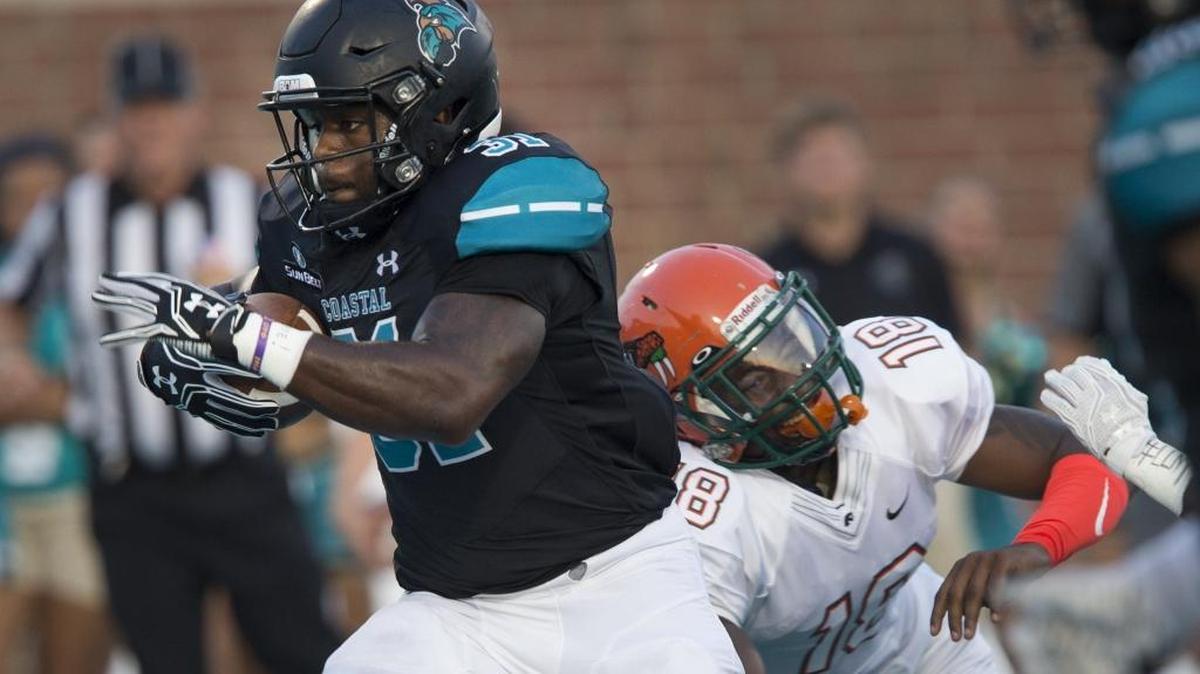 Coastal Carolina senior running back De’Angelo Henderson (31) has an NCAA Division I record of 28 straight games with at least one touchdown.