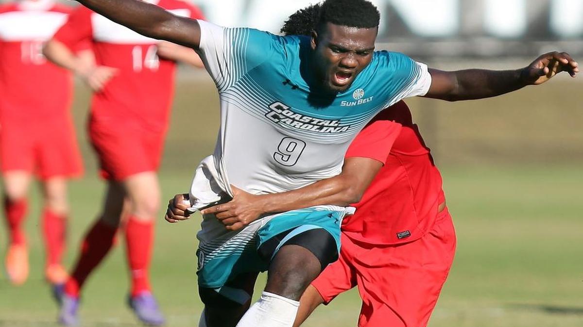Coastal Carolina senior Frantzdy Pierrot and his teammates enter the season ranked 19th in the country by the United Soccer Coaches.