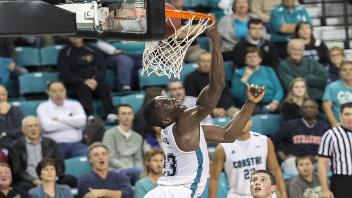 Coastal Carolina’s Badou Diagne is one of four seniors being honored Thursday night when the Chanticleers take on Charleston Southern in the team’s final home game of the season.