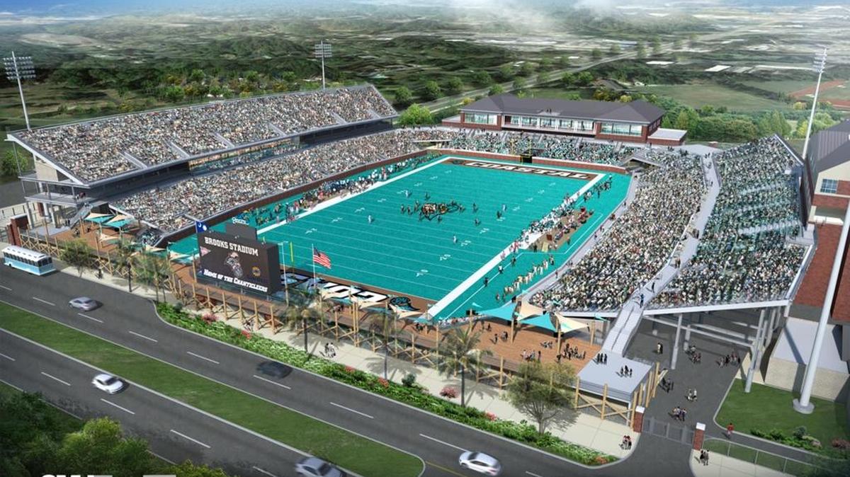 Artists rendering of the stadium in 2018 after the completion of an expansion project.