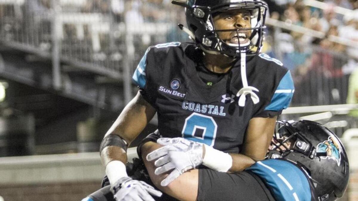 Coastal Carolina senior receiver Chris Jones (8) is averaging 22.7 yards per catch this season, which would shatter the single-season school record. He and his teammates play their final road game of the season Saturday at Idaho.