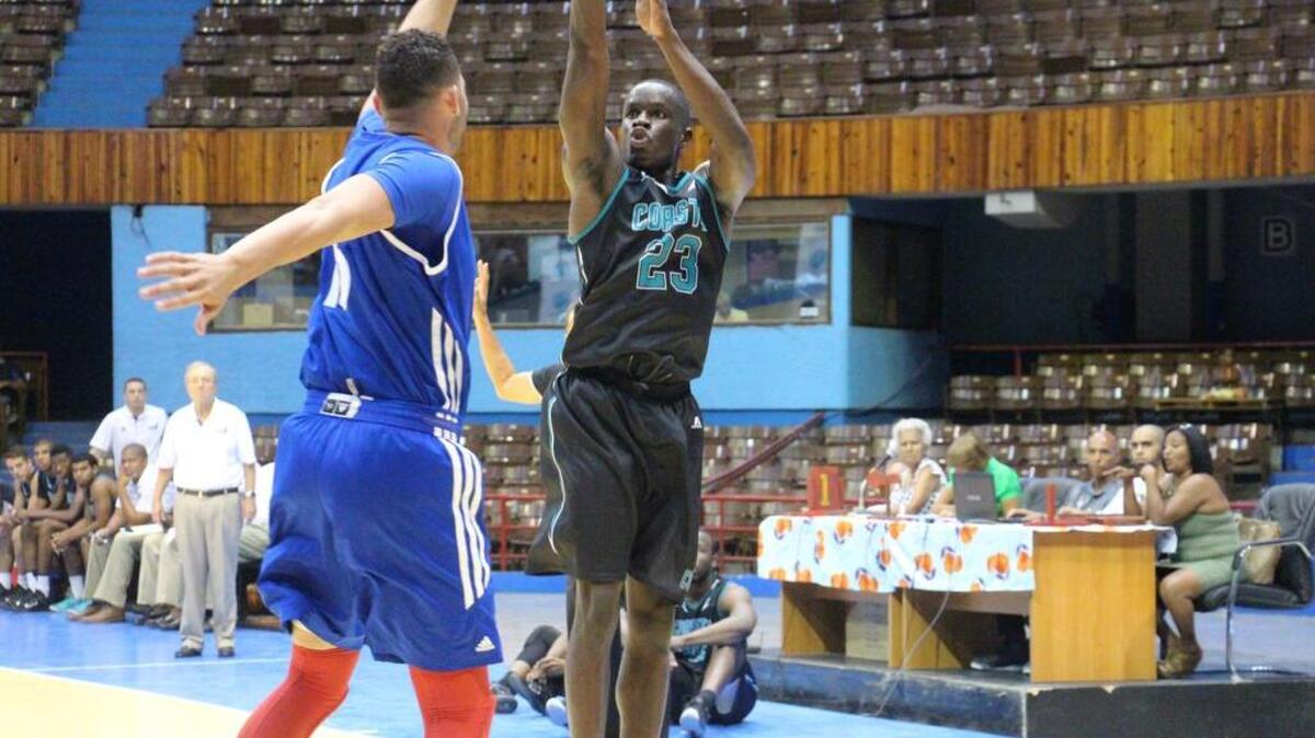 
Coastal Carolina’s Badou Diagne puts up a shot during the Chants’ game against the Cuban National Team on Saturday.
