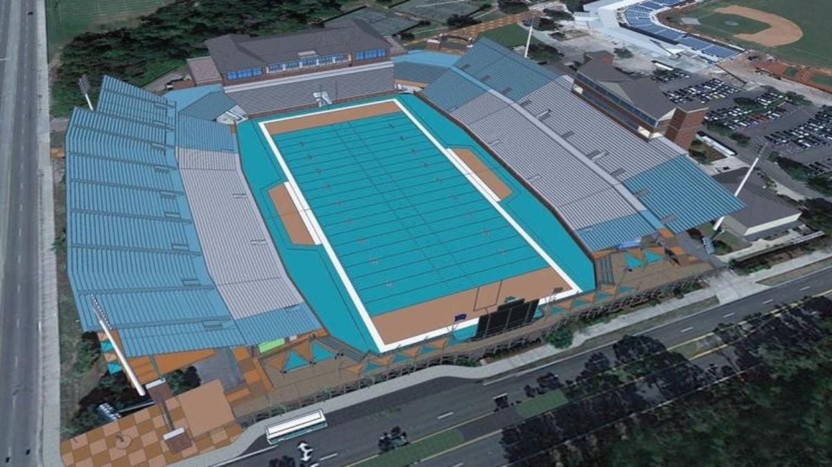 Renderings of the proposed Brooks Stadium expansion project.