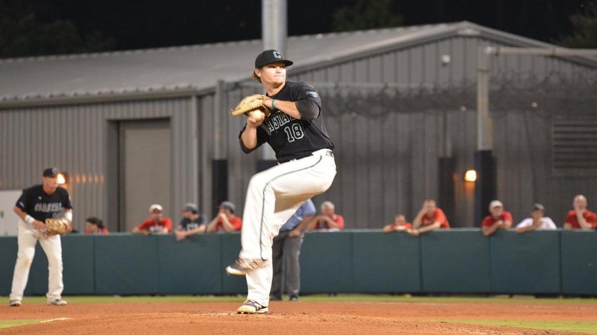 Coastal Carolina’s Alex Cunningham allowed one run in eight innings Friday.