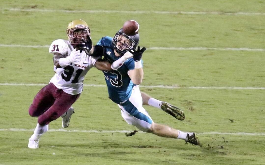 Coastal Carolina’s Richie Sampson (right) is looking to return to the form that allowed him to be a defensive standout for the Chanticleers in past seasons. A shoulder injury kept him from the playing field last year, but a return to health has Sampson optimistic about his prospects in 2016.