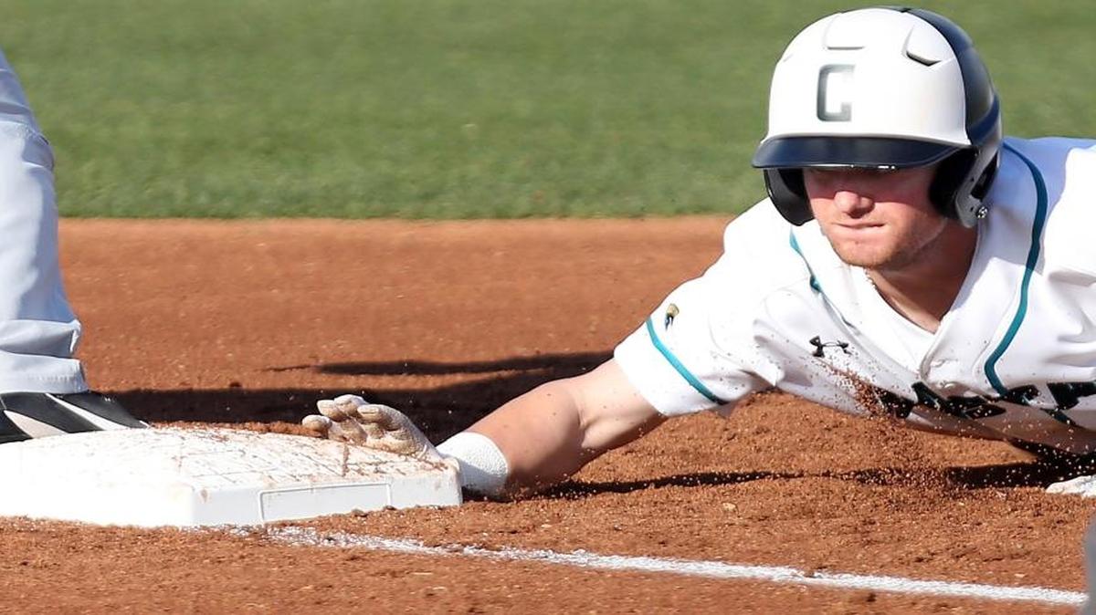 Coastal Carolina’s Wood Myers homered against North Carolina on Tuesday.