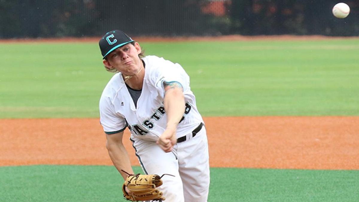
Coastal Carolina starter Shane Sawczak makes a pitch during the Chanticleers’ 10-0 win over Charleston Southern on Tuesday.
