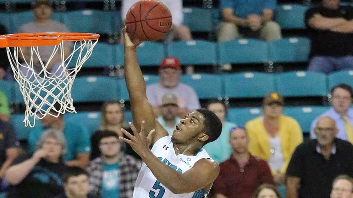 Coastal Carolina rising senior Jaylen Shaw (5) and his teammates will play conference doubleheaders with the CCU women’s basketball team in the 2017-18 season.