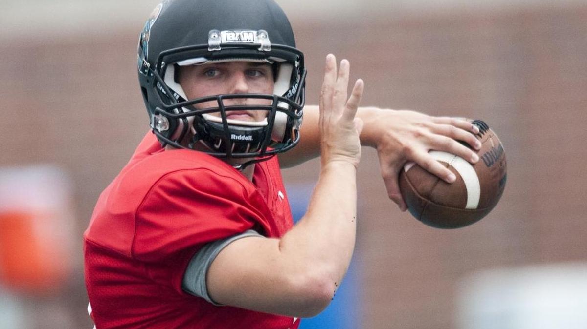Coastal Carolina quarterback Tyler Keane prepares to fire a pass during a recent practice.