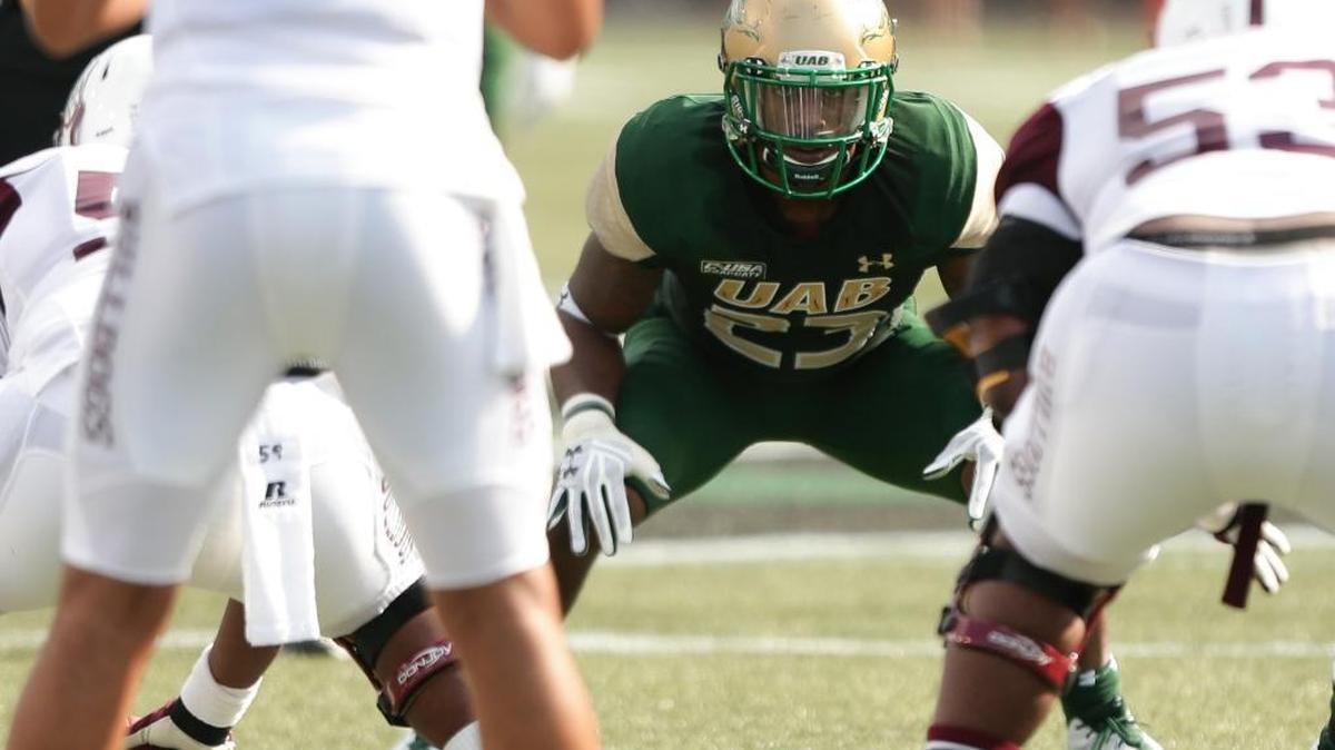 Linebacker Tevin Crews is one of 15 players on the 2017 Alabama-Birmingham football roster who were members of the 2014 UAB team, and he helped recruit incoming players to the team for this season.
