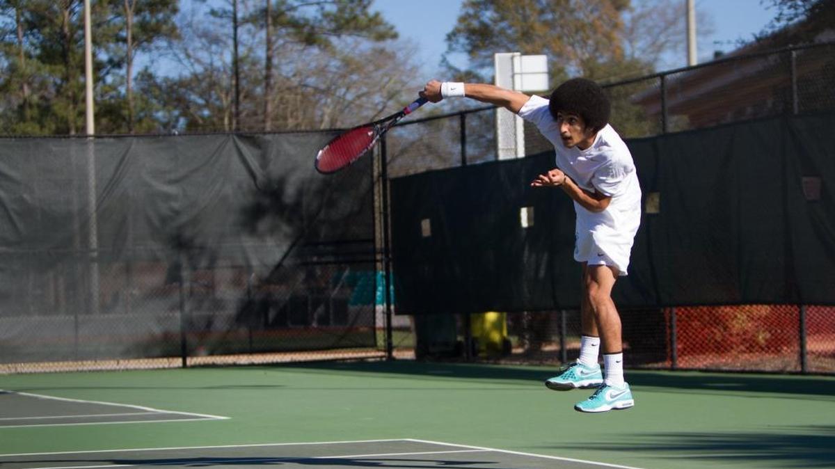 Coastal Carolina’s Jabor Al-Mutawa competes during a match last season