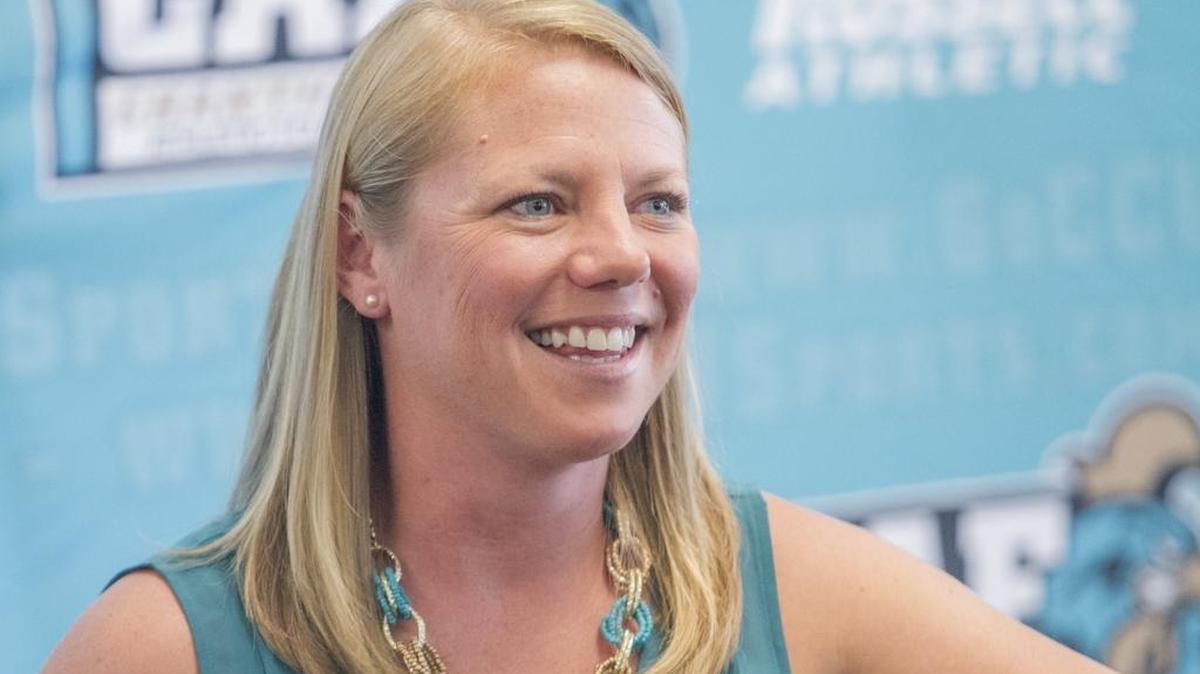 Kristen Selvage was introduced as Coastal Carolina’s new coach in August.