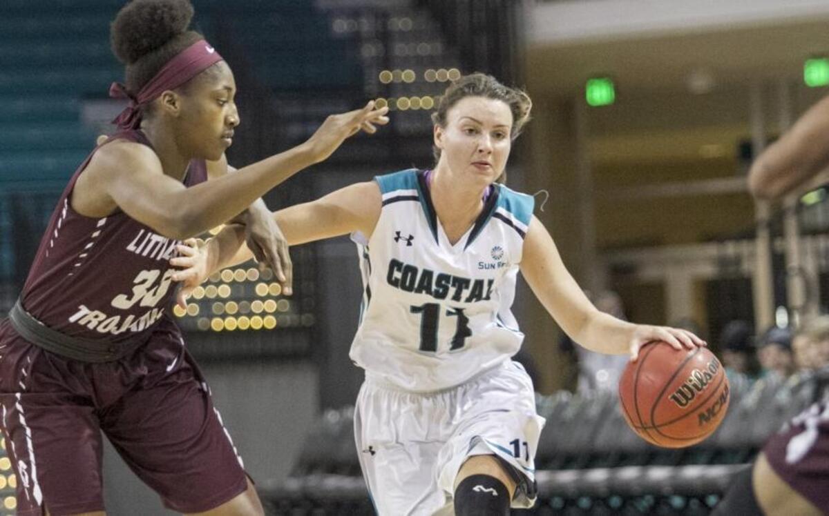 Coastal Carolina’s Kennedy Archer (11) had 19 points against Texas State on Saturday.